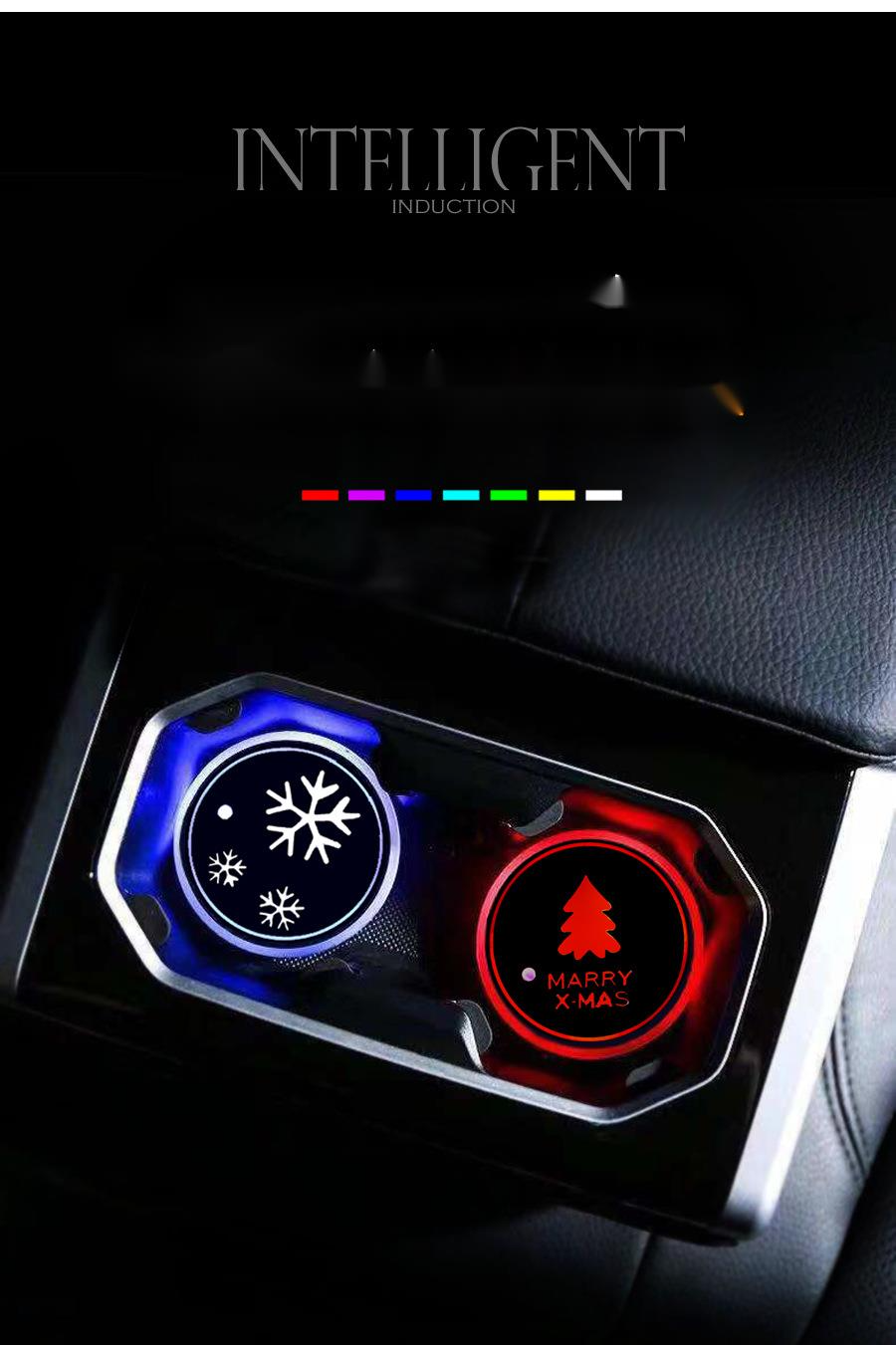 Led auto topsihoidja matt seitsmevärvilise ümbritseva valgusega_voghion.com